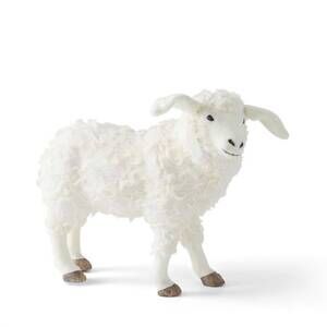 NEW K&K INTERIORS fluffy standing sheep in white